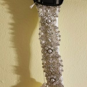 One Of A Kind Beaded Faux Pearl Bridal Belt Wedding Accessory Dress Belt NWT
